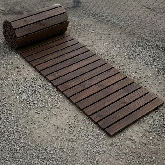 Roll-Up Wooden Garden Walkway, Anti-Slip Weatherproof Outdoor Path for Lawn Patio Courtyard Flower Bed