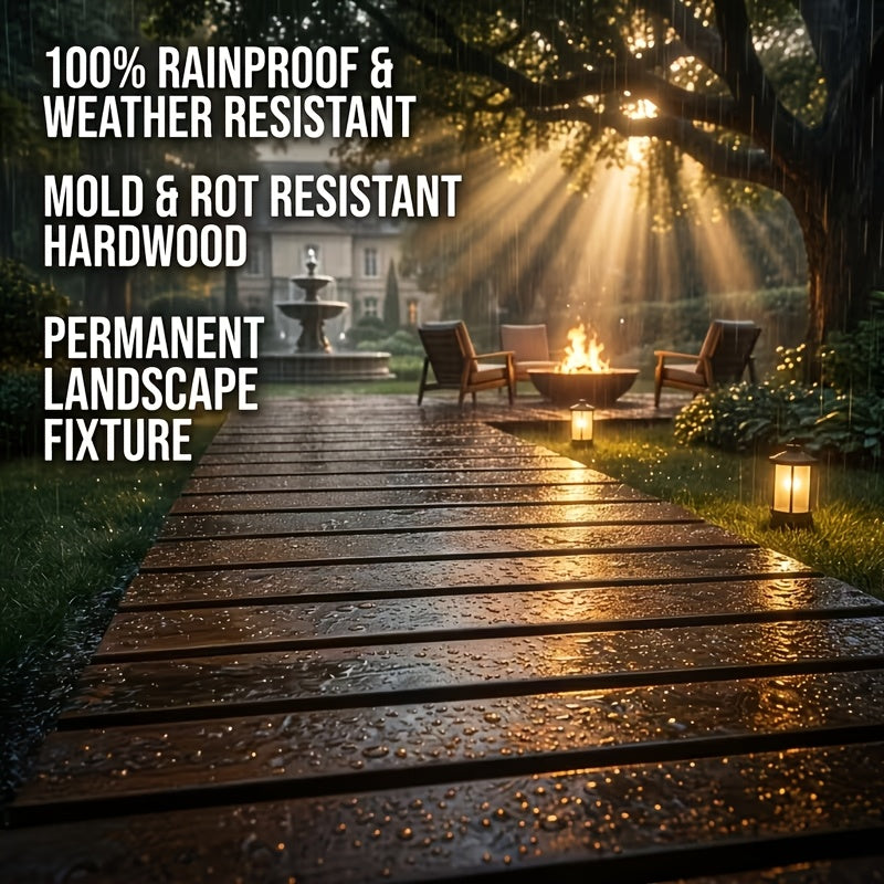 Roll-Up Wooden Garden Walkway, Anti-Slip Weatherproof Outdoor Path for Lawn Patio Courtyard Flower Bed